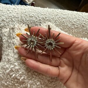 Gold and Silver Starburst Earrings